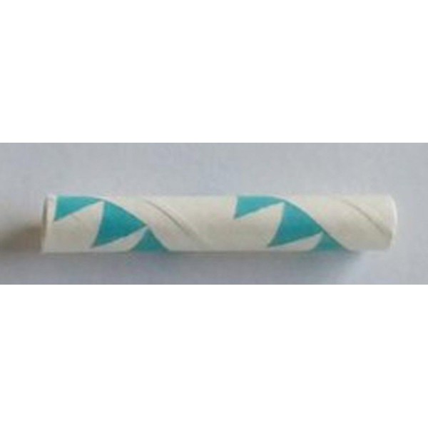 Pajitas de papel con banderines azules
