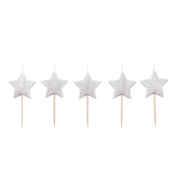 Velas Estrellas plata