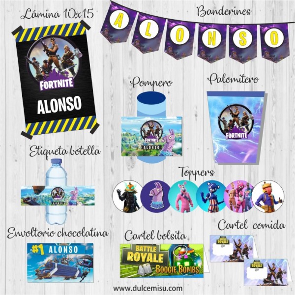 Kit de fiesta personalizado Fortnite