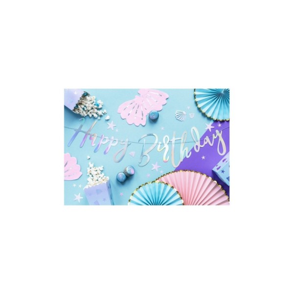 Banner Happy Birthday Plata